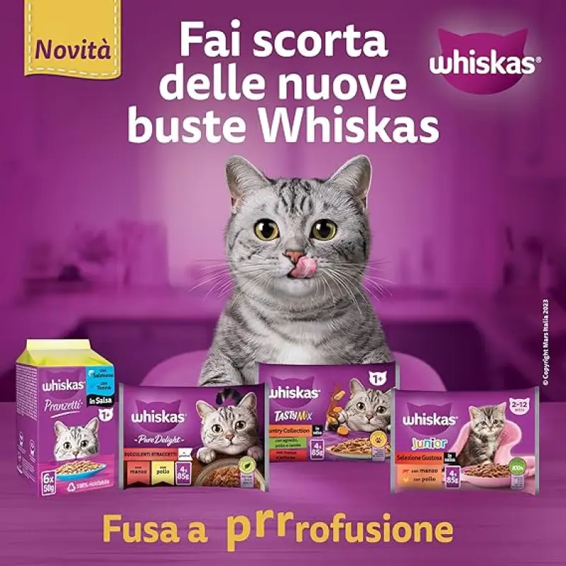 Whiskas Pranzuri cu Mari e Monti Gr 50X6 Bax 12 buc.